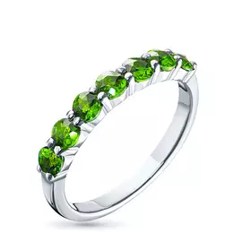 Кольцо из серебра с хромдиопсидами э0605кц03142100