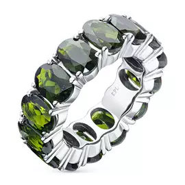 Кольцо из серебра с хромдиопсидами э0605кц07200402