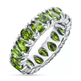 Кольцо из серебра с хромдиопсидами э0605кц09200455