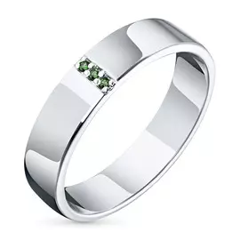 Кольцо из серебра с хромдиопсидами э0605кц10153700