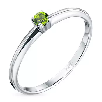 Обручальное кольцо из серебра с хромдиопсидом э0605кц12154200