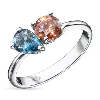 Кольцо из серебра с и топазом э0671кц06250353_blue