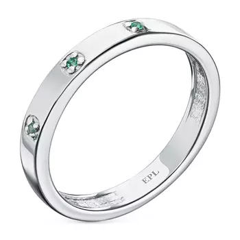 Кольцо из серебра с изумрудами э0603кц04220479
