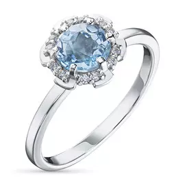 Кольцо из серебра с топазом и фианитом э0609кц04200186