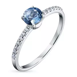 Кольцо из серебра с топазом и фианитом 102822-005-0019