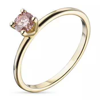 Кольцо из желтого золота э0312кц07200355_pink