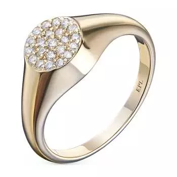 Кольцо из желтого золота с бриллиантами э0301кц04220003