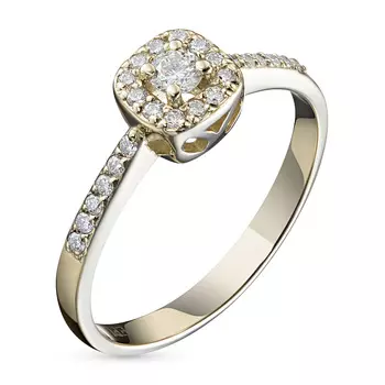 Кольцо из желтого золота с бриллиантами э0301кц12195520