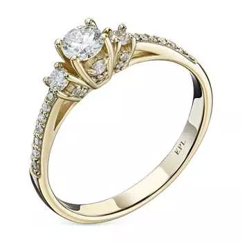 Кольцо из желтого золота с бриллиантами э0301кц02220013