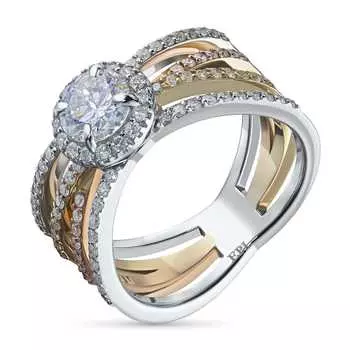 Кольцо из желтого золота с бриллиантами э4301кц10220380