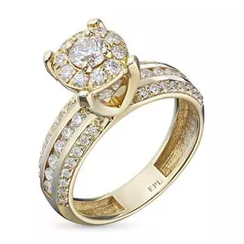 Кольцо из желтого золота с бриллиантами э0301кц12210001