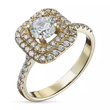 Кольцо из желтого золота с бриллиантами э0301кц06200908