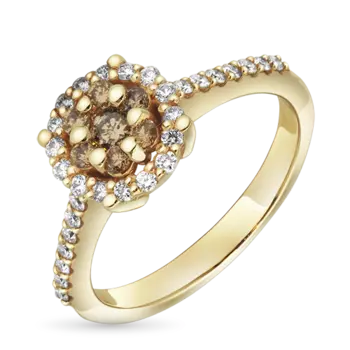 Кольцо из желтого золота с бриллиантами э0301кц09163800