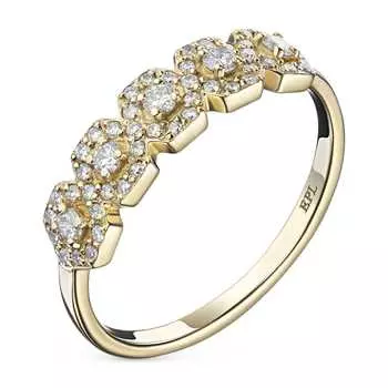 Кольцо из желтого золота с бриллиантами э0301кц10210125