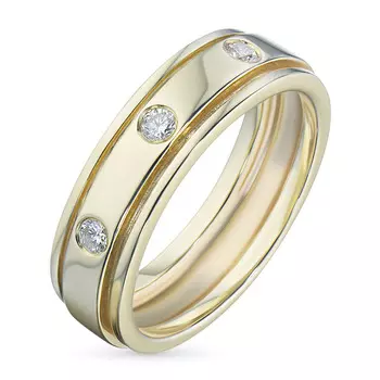 Кольцо из желтого золота с бриллиантами э0301кц04160100