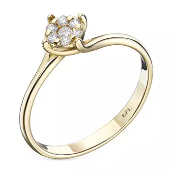 Кольцо из желтого золота с бриллиантами э0301кц09200304