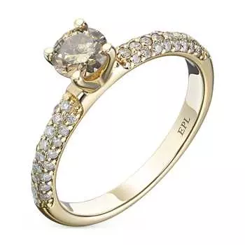 Кольцо из желтого золота с бриллиантами э0301кц10200951