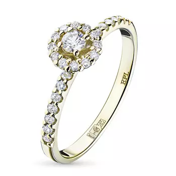 Кольцо из желтого золота с бриллиантами э0301кц08189400