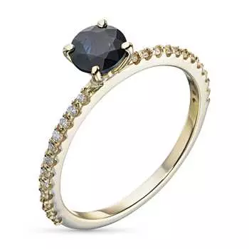 Кольцо из желтого золота с бриллиантами э0337кц03230414