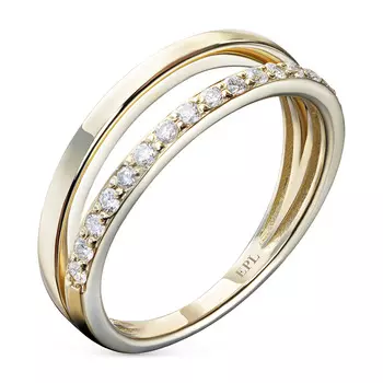 Кольцо из желтого золота с бриллиантами э0301кц07210009