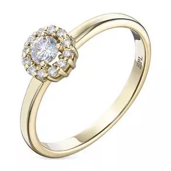 Кольцо из желтого золота с бриллиантами э0301кц04190100