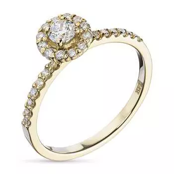 Кольцо из желтого золота с бриллиантами э0301кц04190300