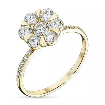 Кольцо из желтого золота с бриллиантами э0301кц05210375