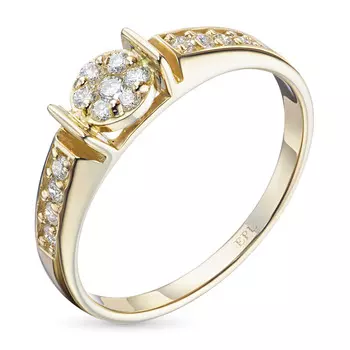 Кольцо из желтого золота с бриллиантами э0301кц09200302