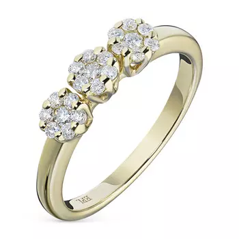 Кольцо из желтого золота с бриллиантами э0301кц10173700