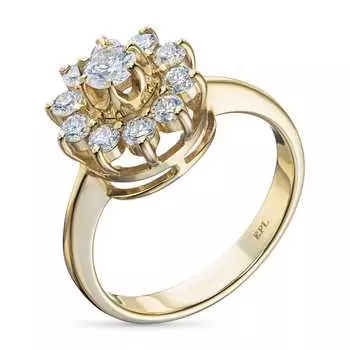 Кольцо из желтого золота с бриллиантами э0301кц04202940