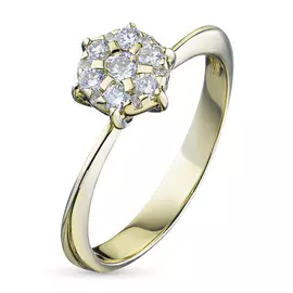 Кольцо из желтого золота с бриллиантами гд03к091702