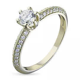 Кольцо из желтого золота с бриллиантами вг03к011906