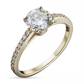 Кольцо из желтого золота с бриллиантами э0301кц04200654