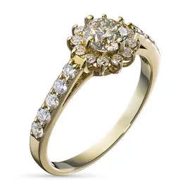 Кольцо из желтого золота с бриллиантами э0301кц04201506