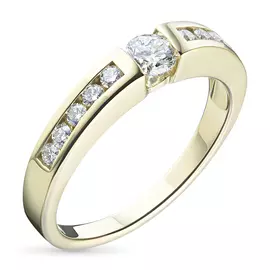 Кольцо из желтого золота с бриллиантами э03к101015