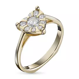 Кольцо из желтого золота с бриллиантами э0301кц04200698