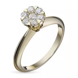 Кольцо из желтого золота с бриллиантами э03к061832