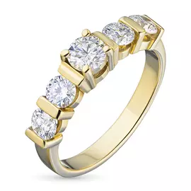 Кольцо из желтого золота с бриллиантами э03к110811