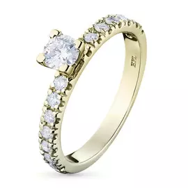 Кольцо из желтого золота с бриллиантами э03к011444