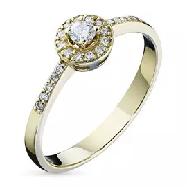 Кольцо из желтого золота с бриллиантами э0301кц04153200