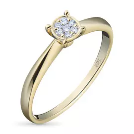 Кольцо из желтого золота с бриллиантами э0301кц04200707