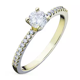 Кольцо из желтого золота с бриллиантами э0301кц04202763