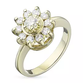 Кольцо из желтого золота с бриллиантами э0301кц04202940