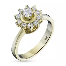 Кольцо из желтого золота с бриллиантами э0301кц07153800