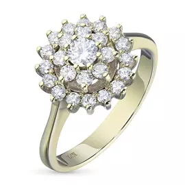 Кольцо из желтого золота с бриллиантами э0301кц07163600