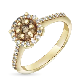 Кольцо из желтого золота с бриллиантами э0301кц09163800
