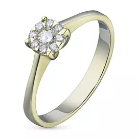 Кольцо из желтого золота с бриллиантами э0301кц10153800