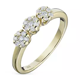 Кольцо из желтого золота с бриллиантами э0301кц10173700