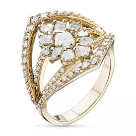 Кольцо из желтого золота с бриллиантами э0345кц11200397