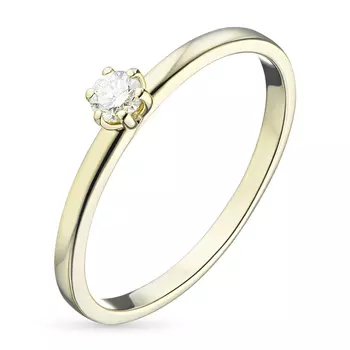 Кольцо из желтого золота с бриллиантом э0301кц04160600